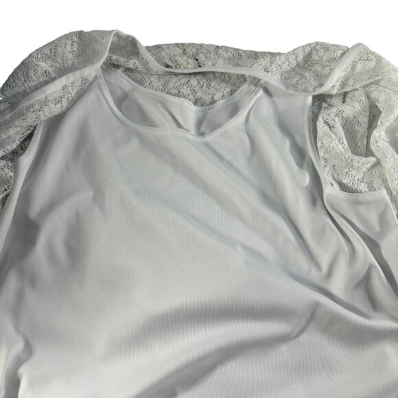 Vintage Ilyza Blouse Faux 2 Piece Size Large Lace Long Sleeve Romantic Modest - Picture 7 of 9